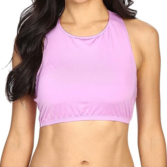 Soybu NWT XL Curacoa Scuba Crop Racerback Swim Top Hydrangea New - Picture 2 of 9